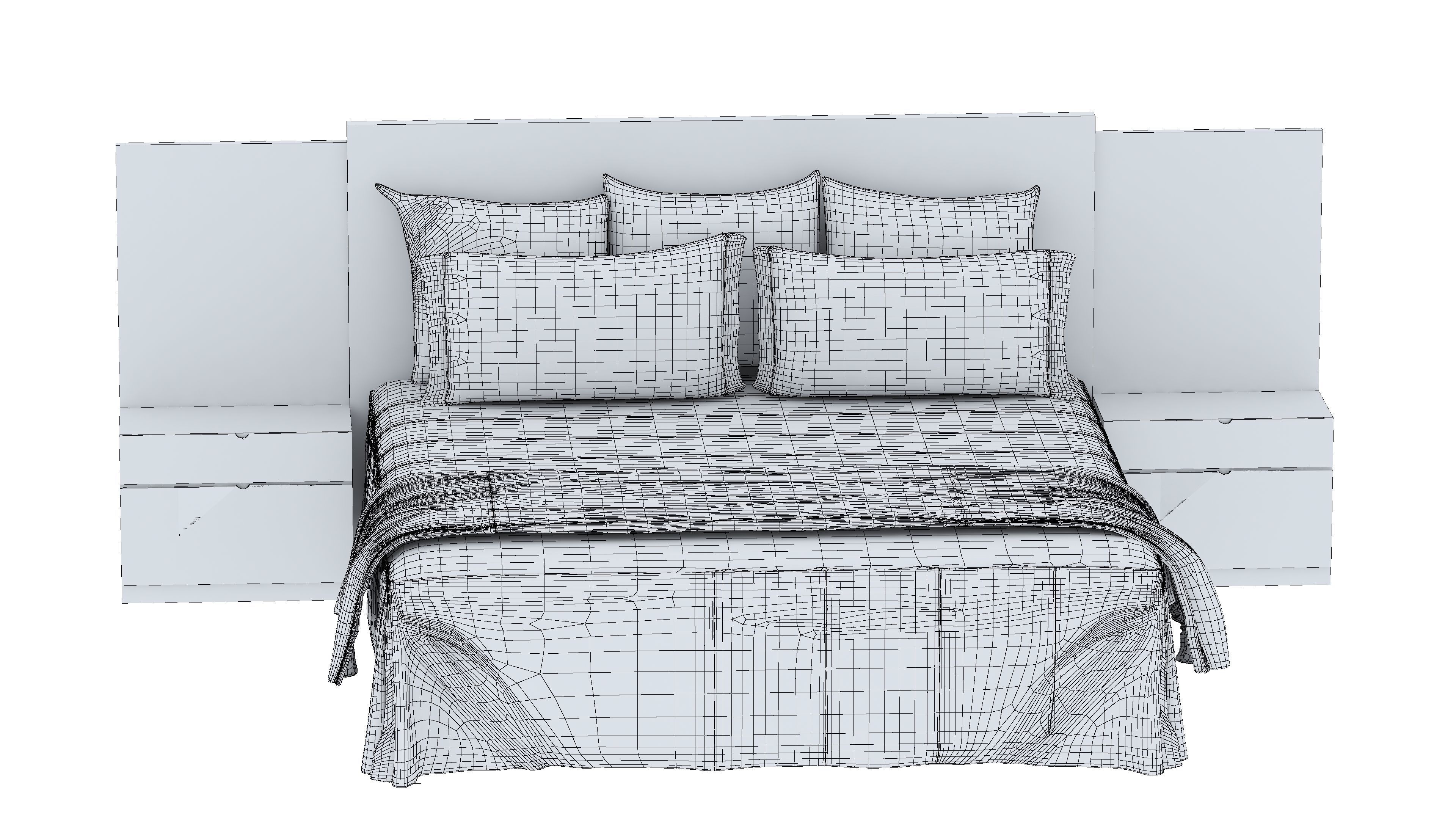 BED 17 Low-poly 3D model_6