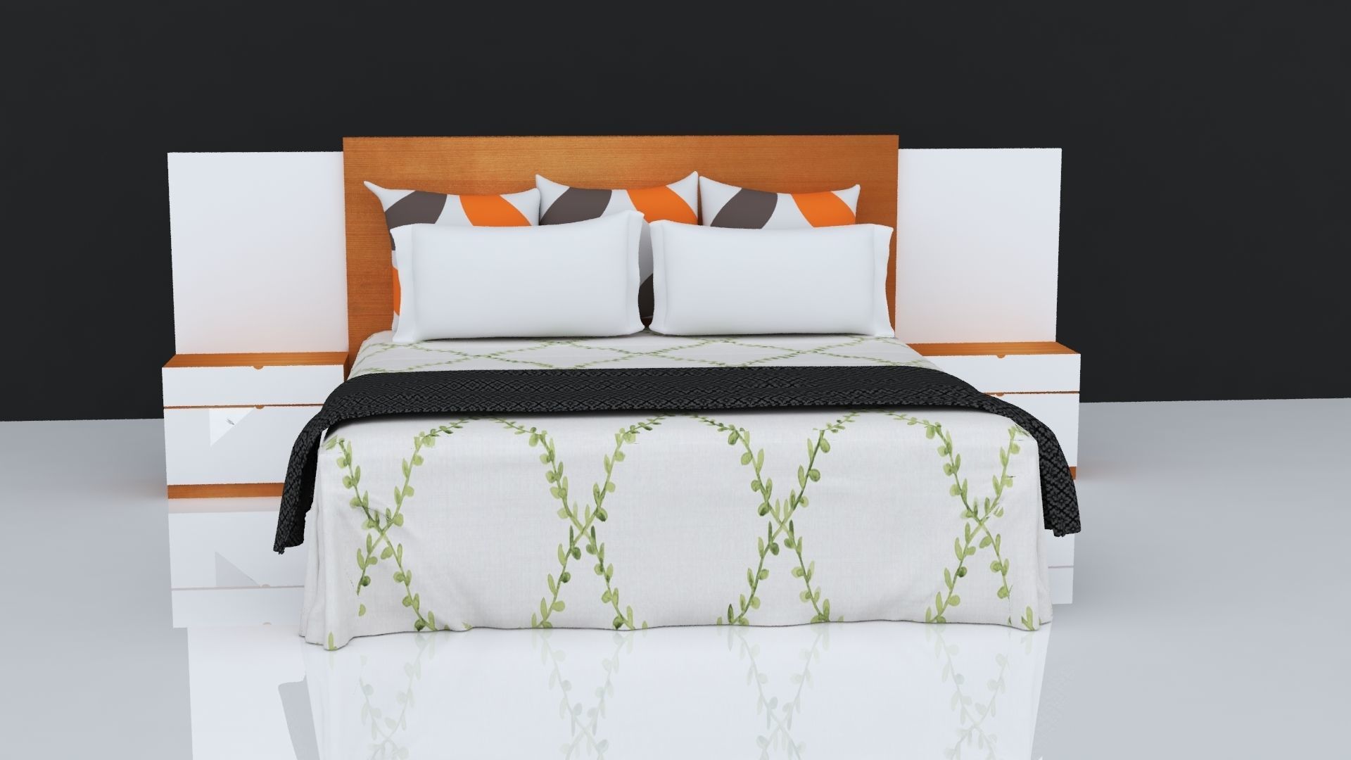 BED 17 Low-poly 3D model_2