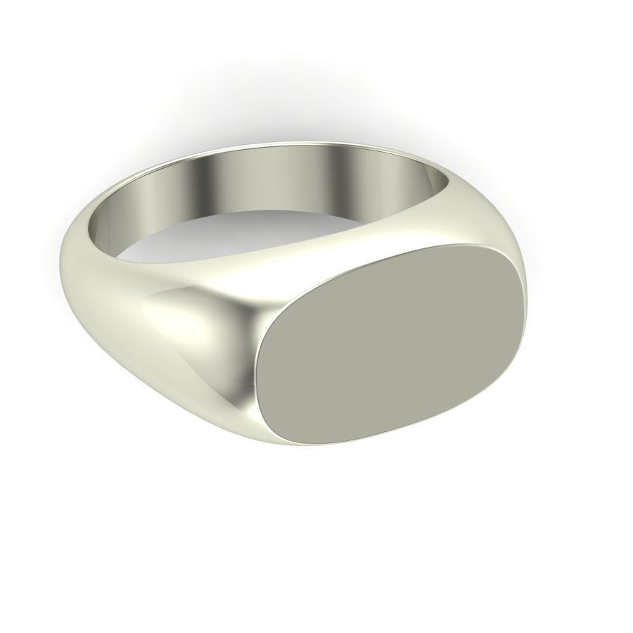 Signet rings set ROUNDED SQUARE top 3D print model_8