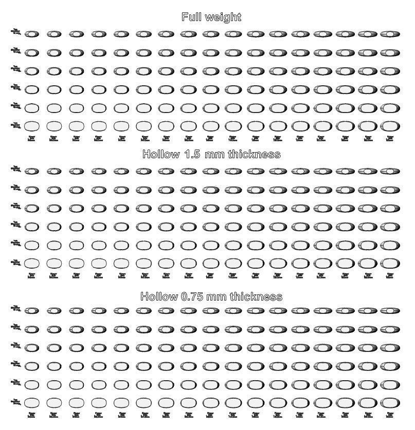 Signet rings set ROUNDED SQUARE top 3D print model_2