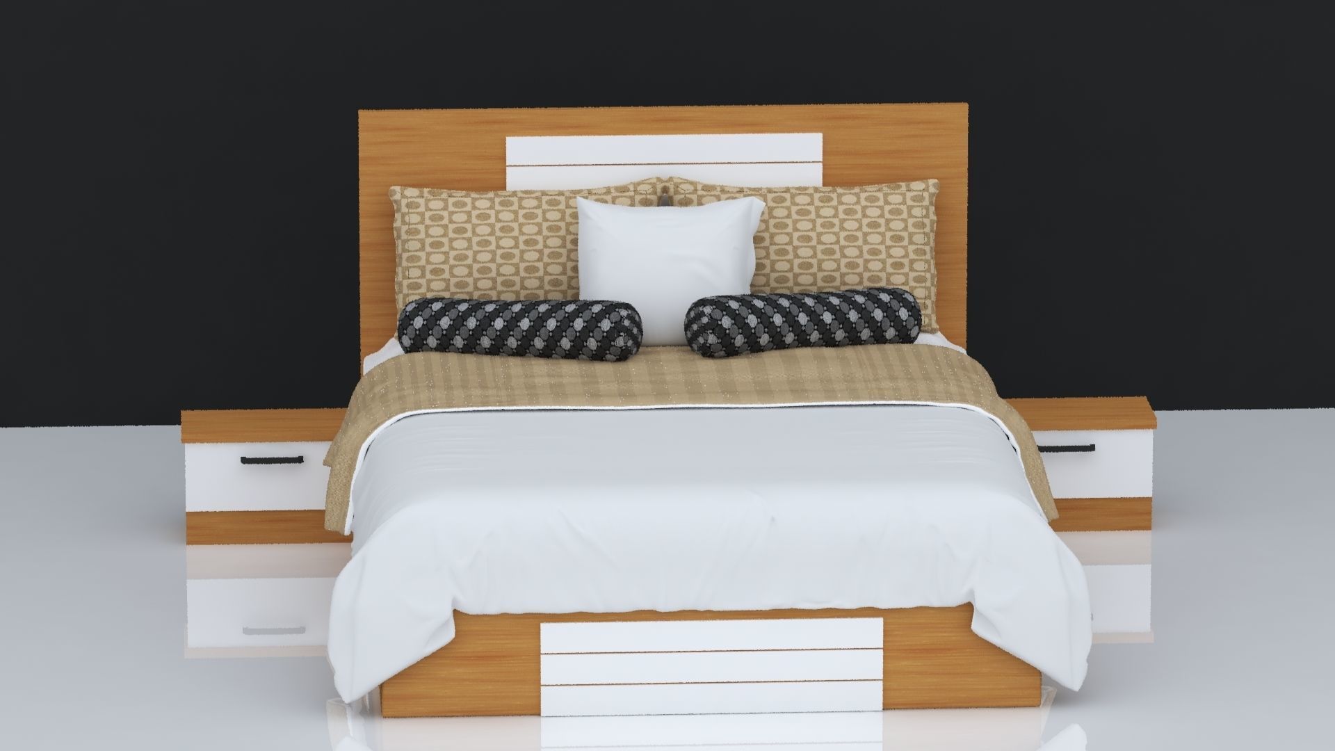 BED 18 Low-poly 3D model_2