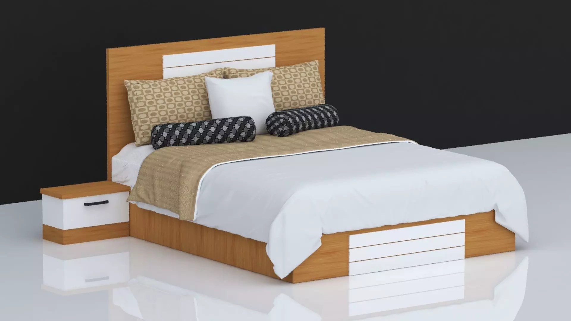 BED 18 Low-poly 3D model_0