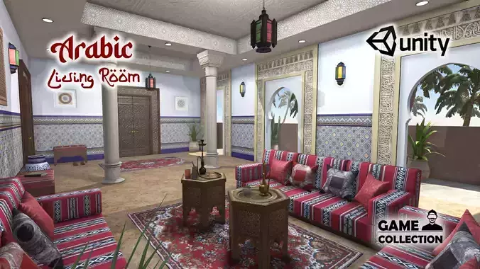 Arabic Living Room Low-poly 3D model