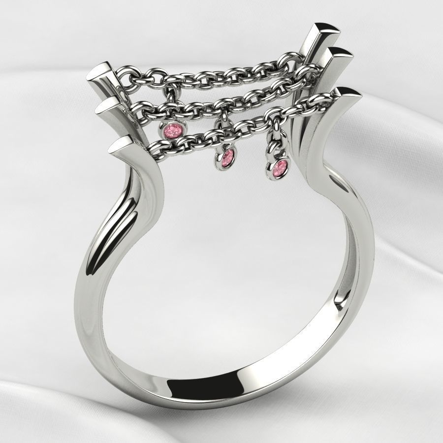 Unique Design Open Gold Ring 3D print model_3