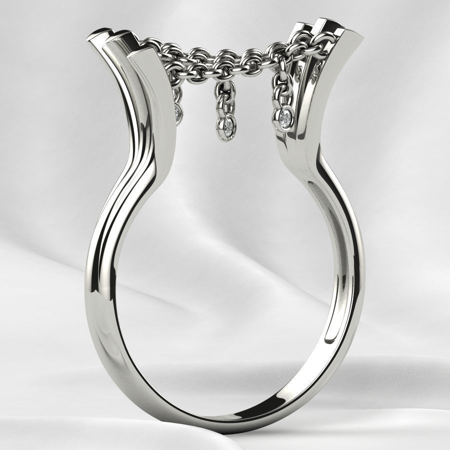 Unique Design Open Gold Ring 3D print model_15