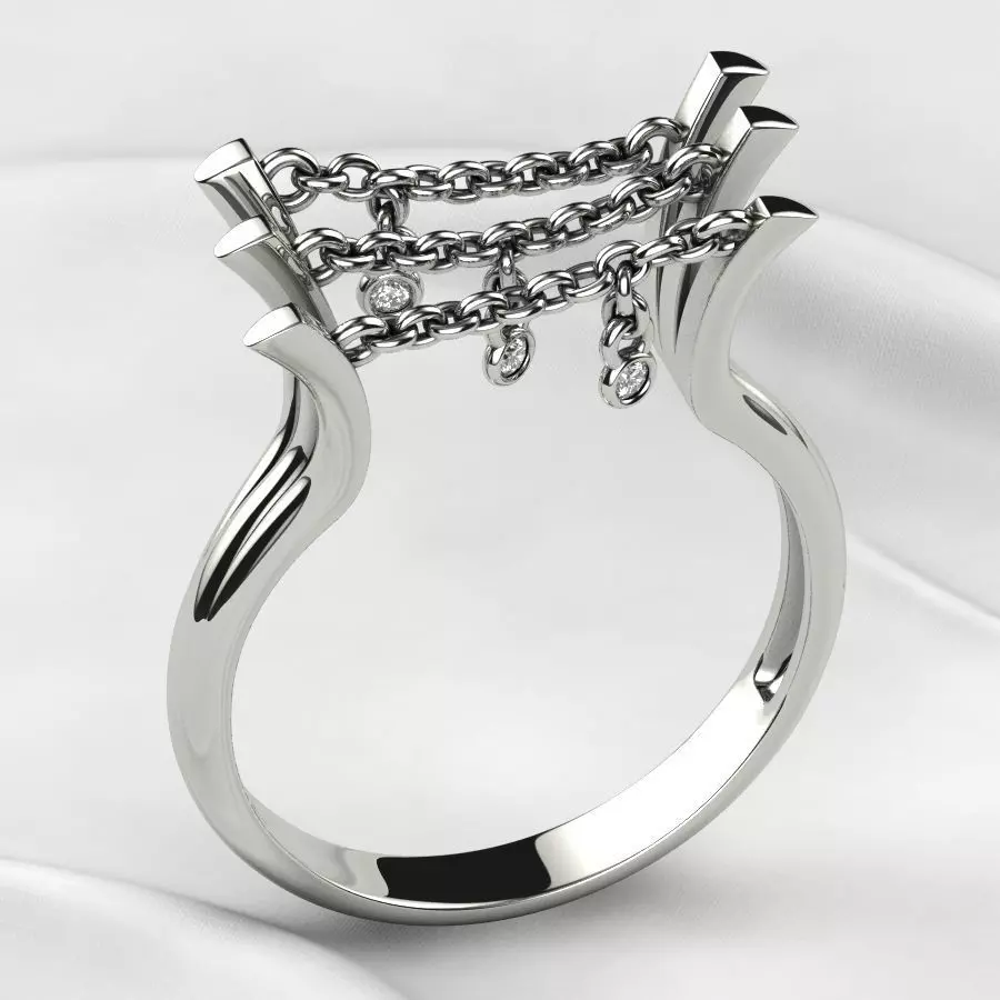 Unique Design Open Gold Ring 3D print model_0