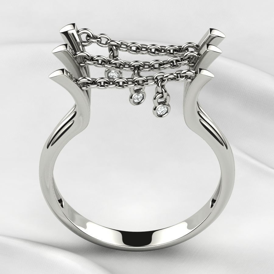 Unique Design Open Gold Ring 3D print model_11