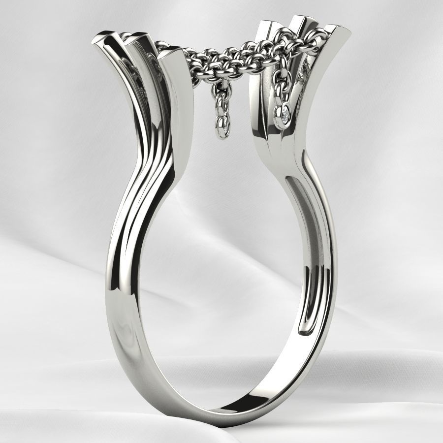 Unique Design Open Gold Ring 3D print model_16