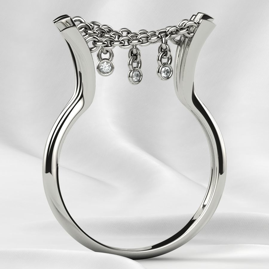 Unique Design Open Gold Ring 3D print model_14