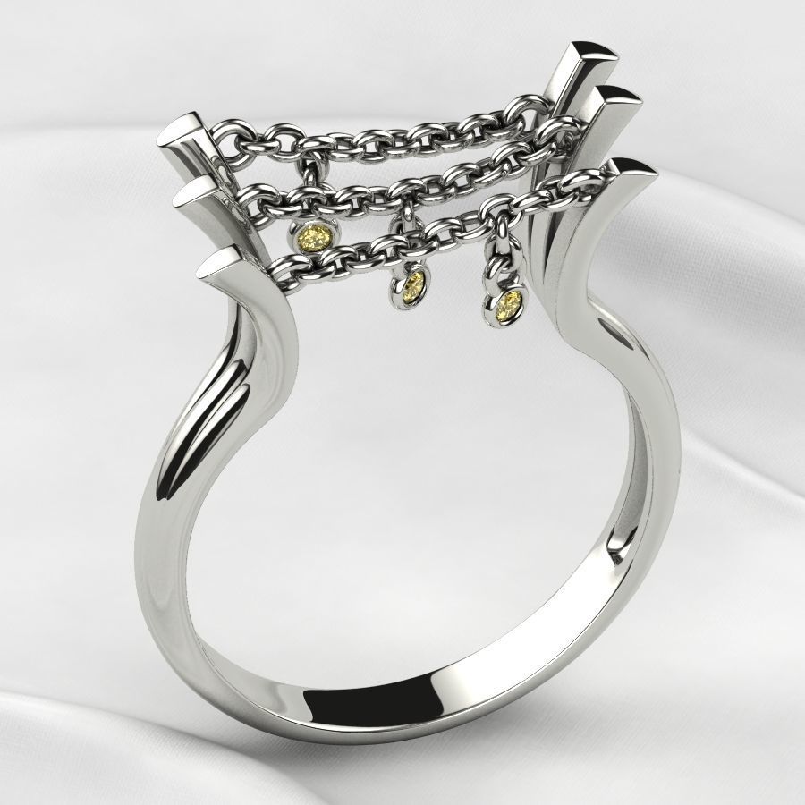 Unique Design Open Gold Ring 3D print model_2