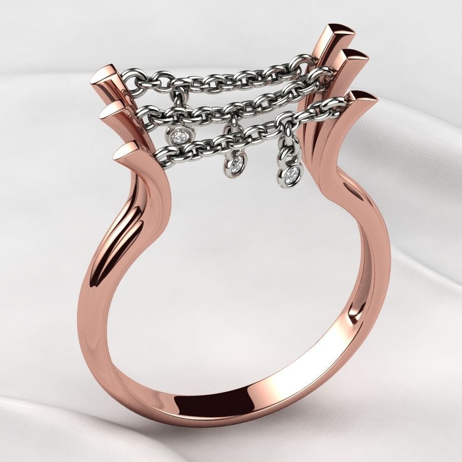 Unique Design Open Gold Ring 3D print model_6