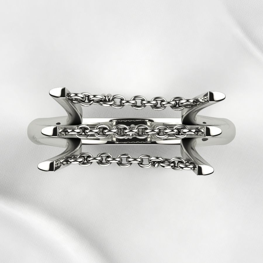 Unique Design Open Gold Ring 3D print model_12