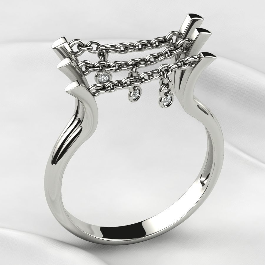 Unique Design Open Gold Ring 3D print model_1