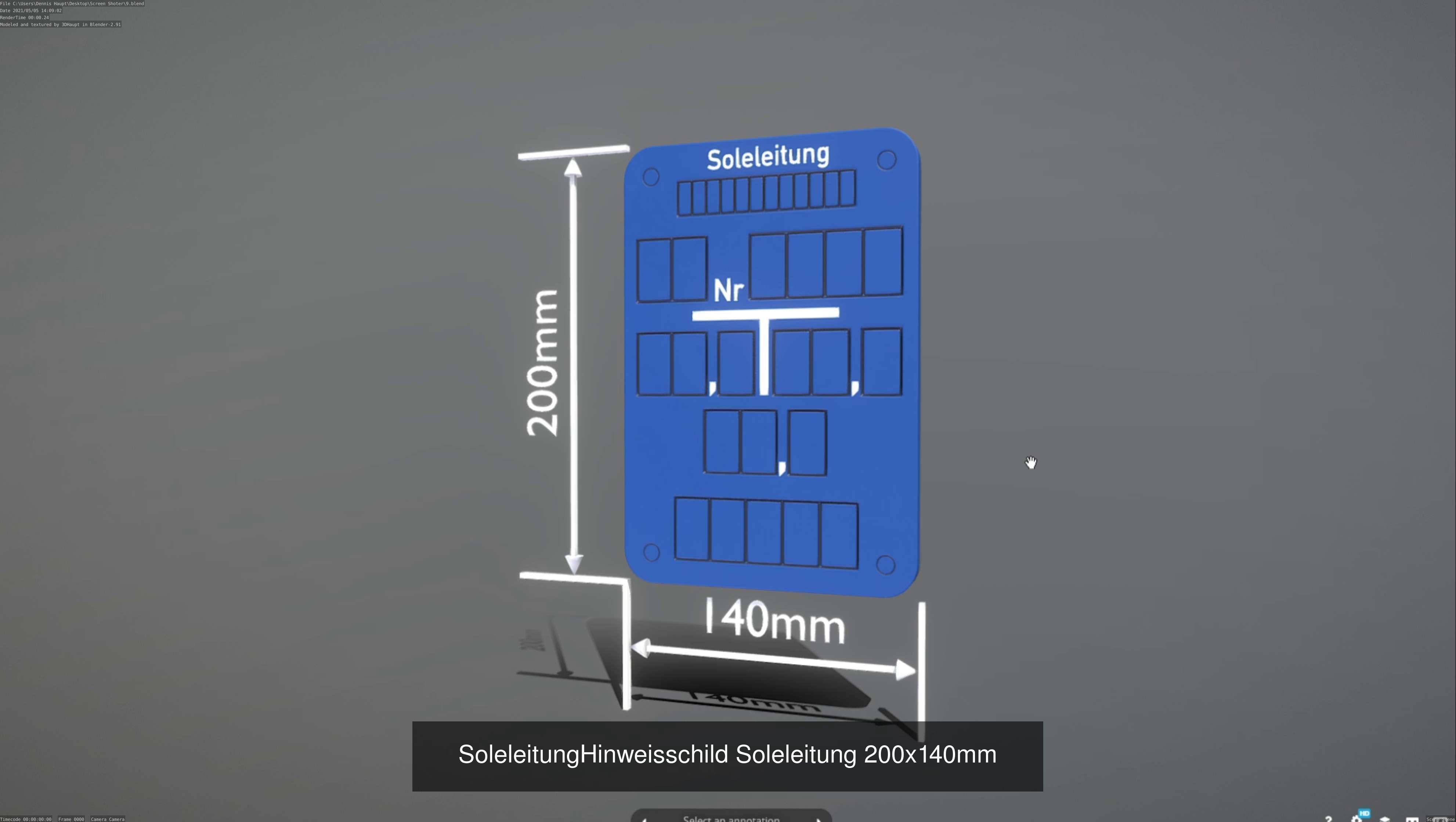 Hinweisschilder in 200x140mm und 200x250mm 3D Model Collection_13