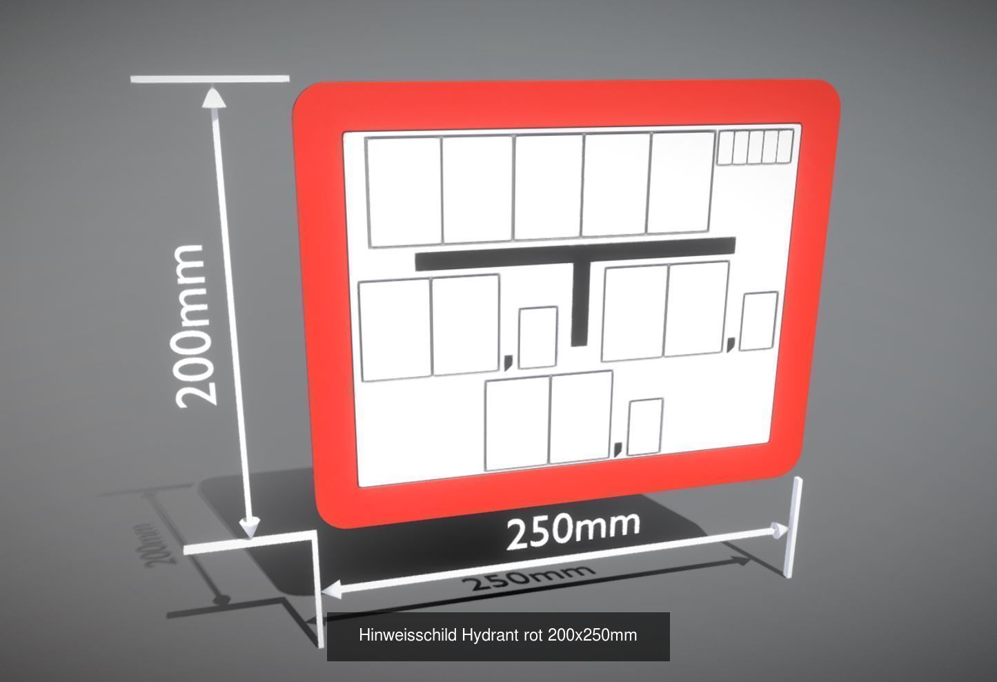 Hinweisschilder in 200x140mm und 200x250mm 3D Model Collection_17
