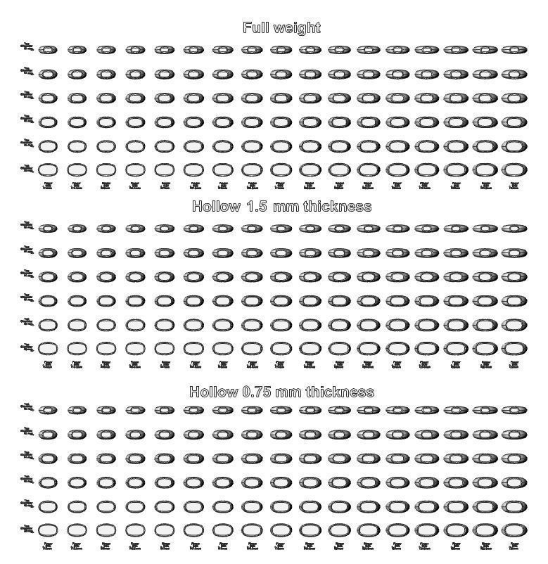 Signet rings set ROUNDED SQUARE top 3D print model_12