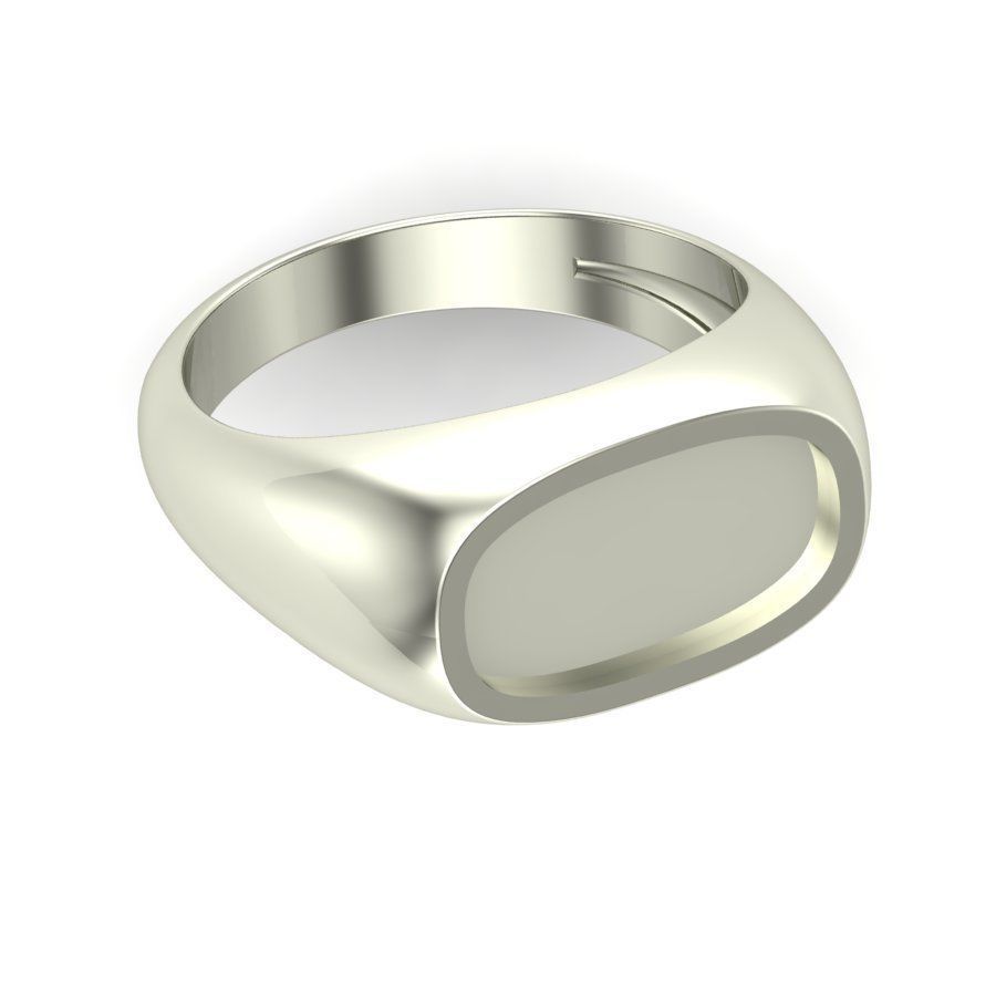 Signet rings set ROUNDED SQUARE top 3D print model_4