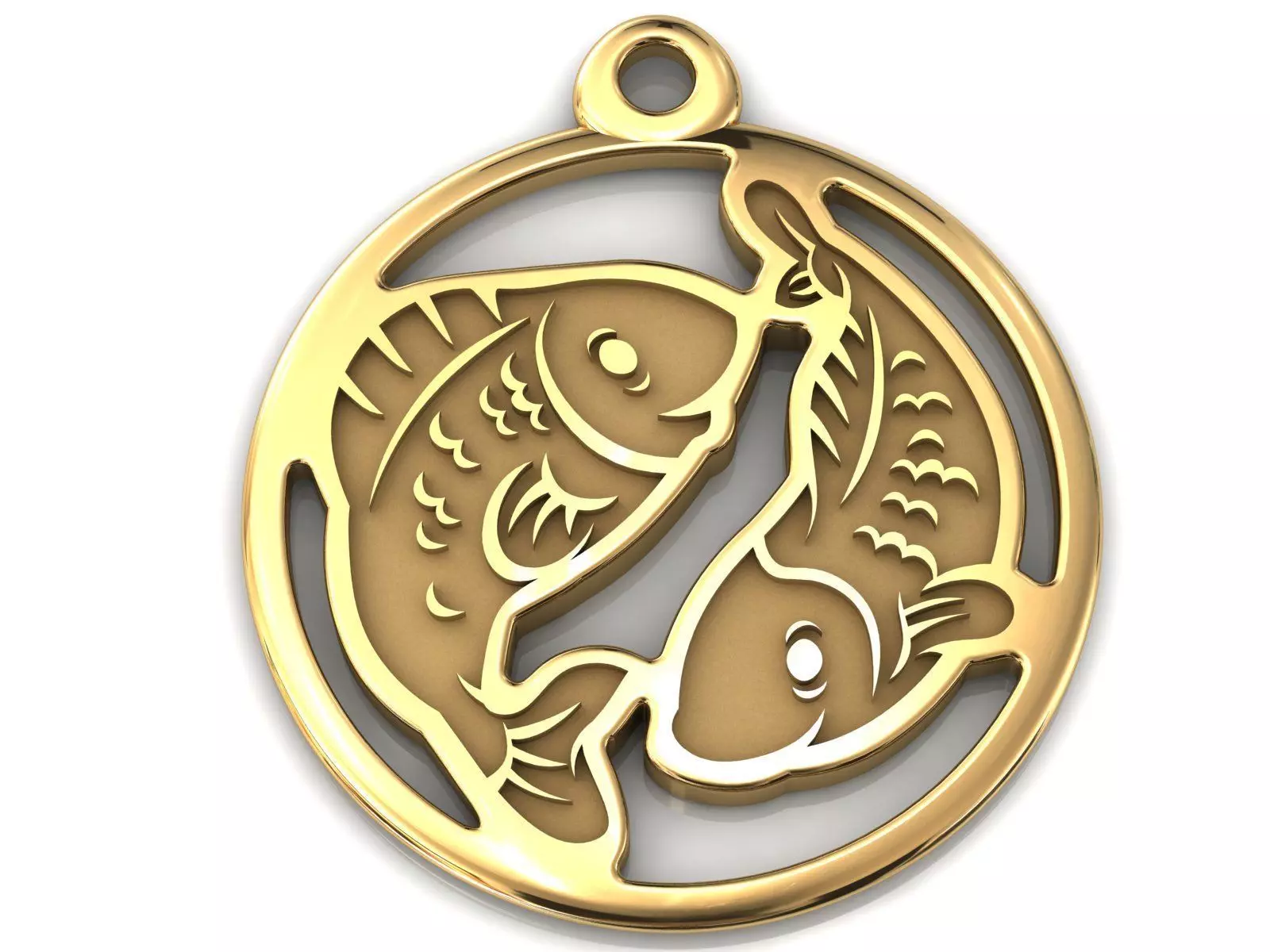 Pisces Zodiac Pendant Charm 3D print model