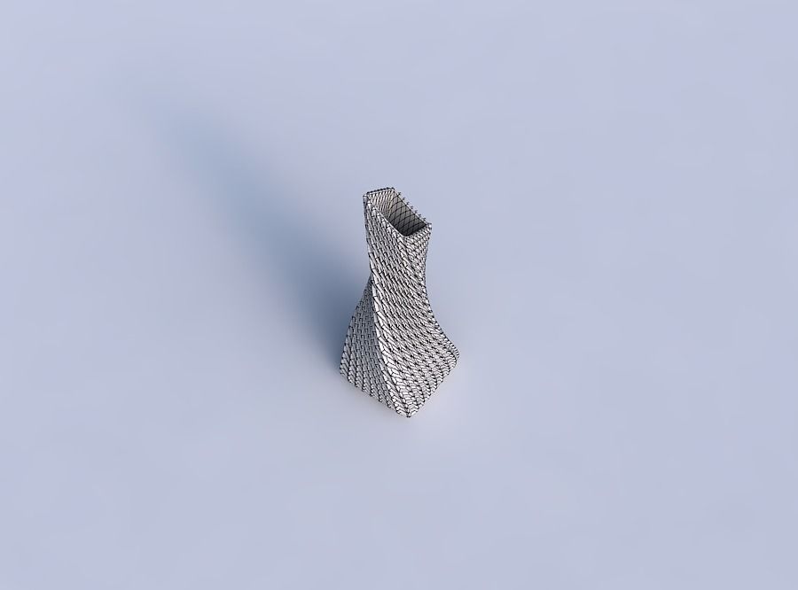 Vase twisted squeezed and bent rectangle 2 with bent extruded... 3D print model_6