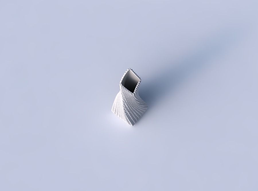 Vase twisted squeezed and bent rectangle 2 with bent extruded... 3D print model_2