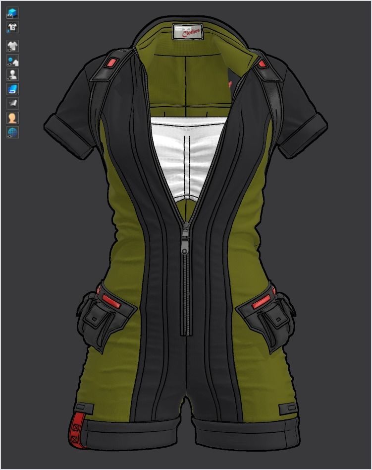 Sci-Fi Fantasy Wear 04 Female - 69 Marvelous Designer and Clo3D 3D model_8