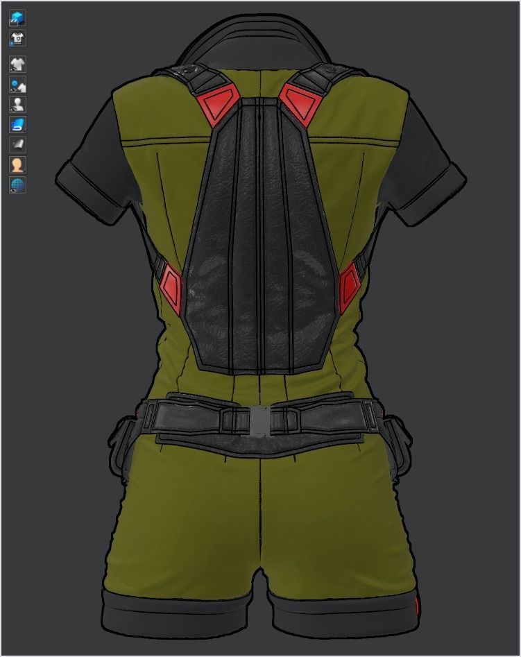 Sci-Fi Fantasy Wear 04 Female - 69 Marvelous Designer and Clo3D 3D model_10