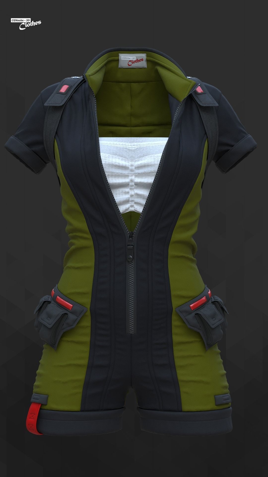 Sci-Fi Fantasy Wear 04 Female - 69 Marvelous Designer and Clo3D 3D model_1