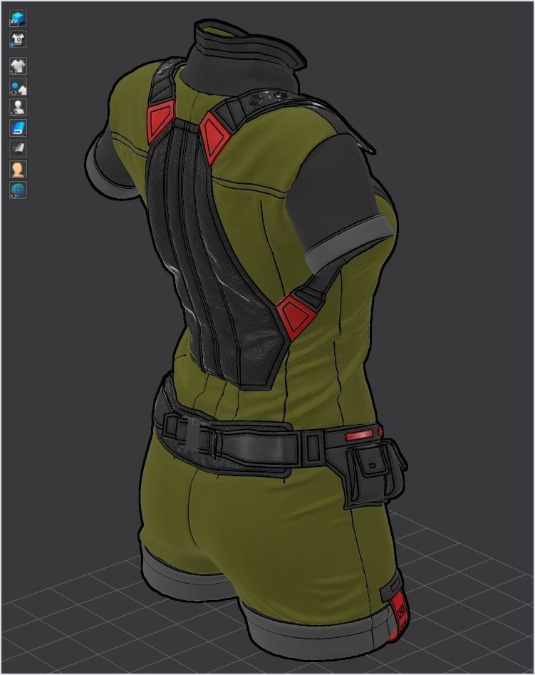 Sci-Fi Fantasy Wear 04 Female - 69 Marvelous Designer and Clo3D 3D model_12