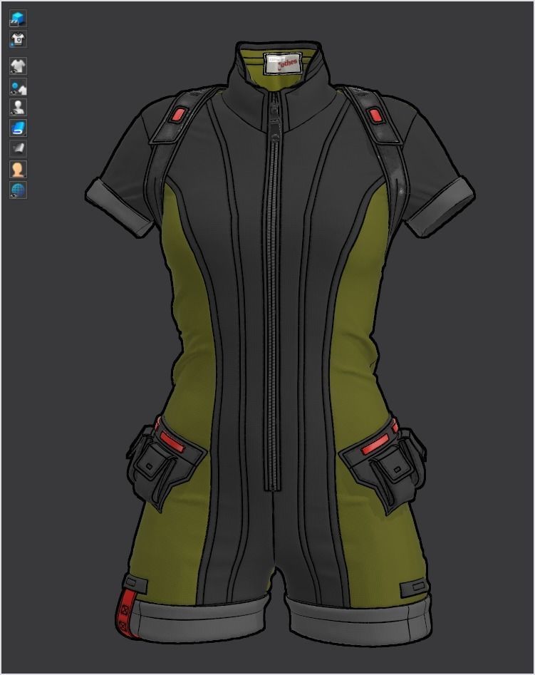 Sci-Fi Fantasy Wear 04 Female - 69 Marvelous Designer and Clo3D 3D model_9