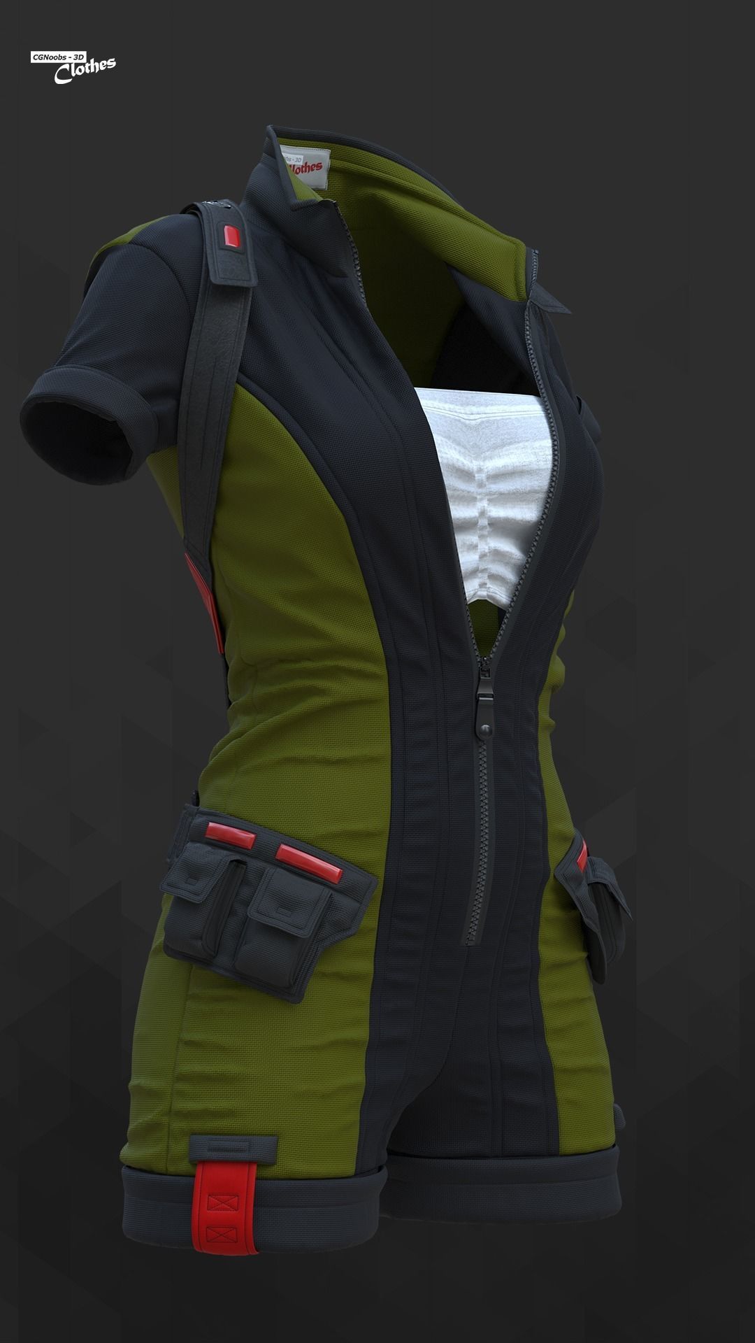 Sci-Fi Fantasy Wear 04 Female - 69 Marvelous Designer and Clo3D 3D model_3