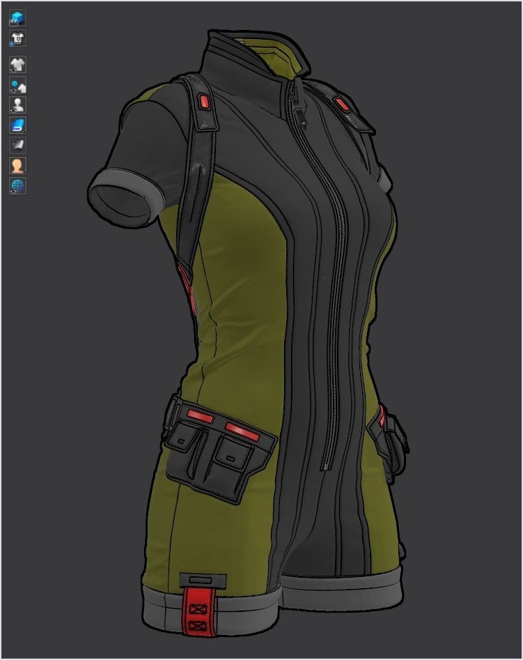 Sci-Fi Fantasy Wear 04 Female - 69 Marvelous Designer and Clo3D 3D model_11