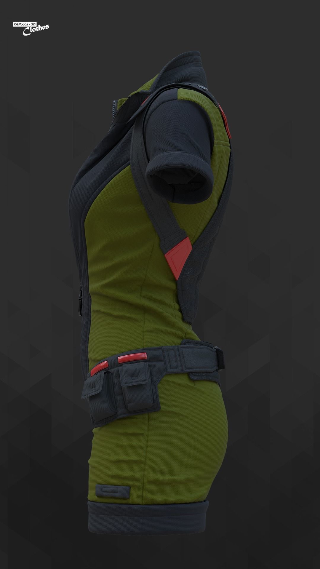 Sci-Fi Fantasy Wear 04 Female - 69 Marvelous Designer and Clo3D 3D model_6