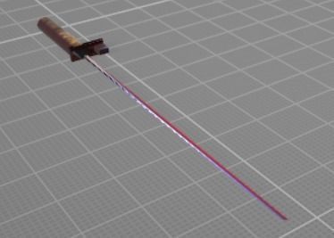 Metal sword with wooden handle 3D model_4