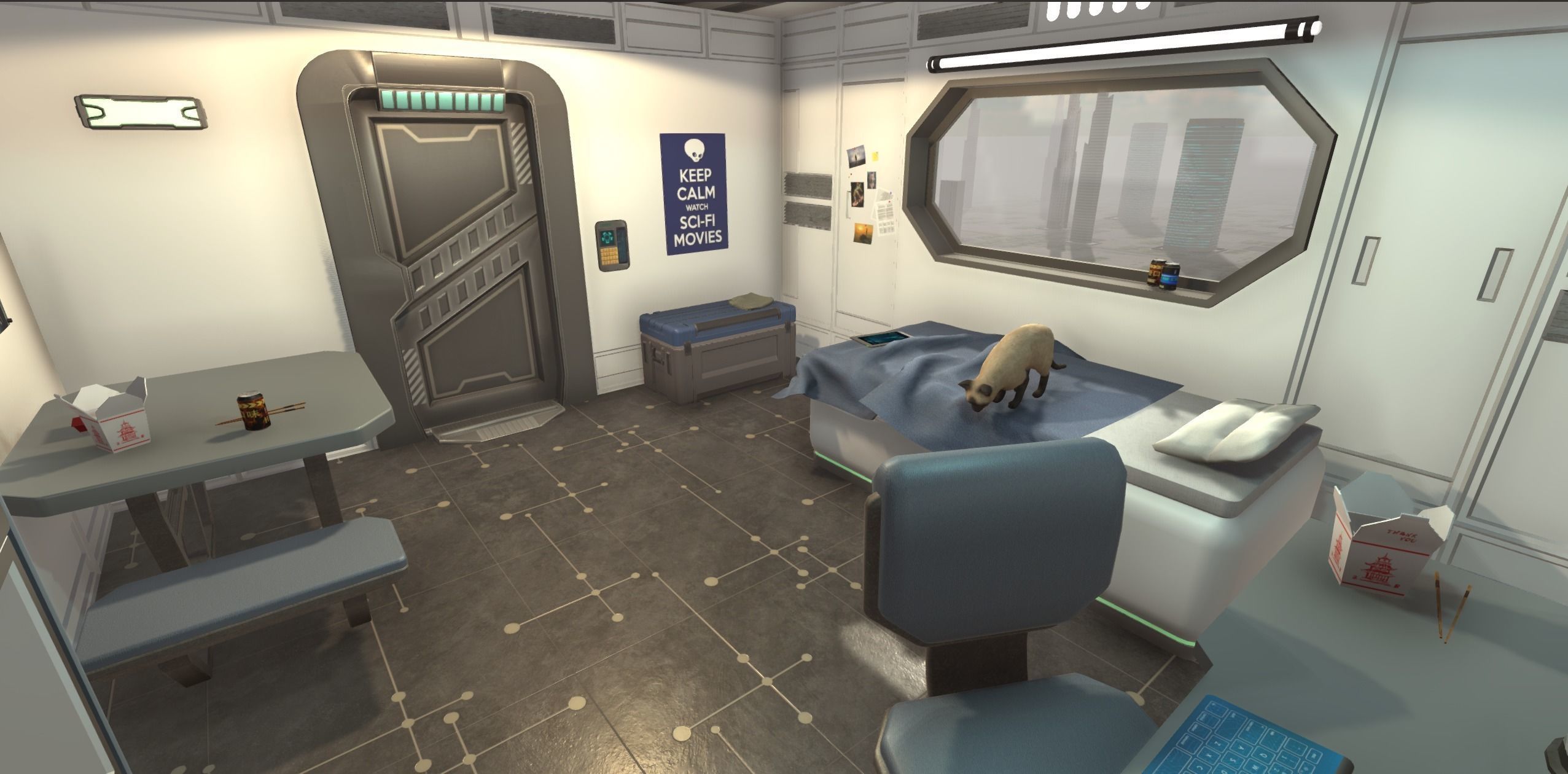 Sci-Fi Room Low-poly 3D model_5