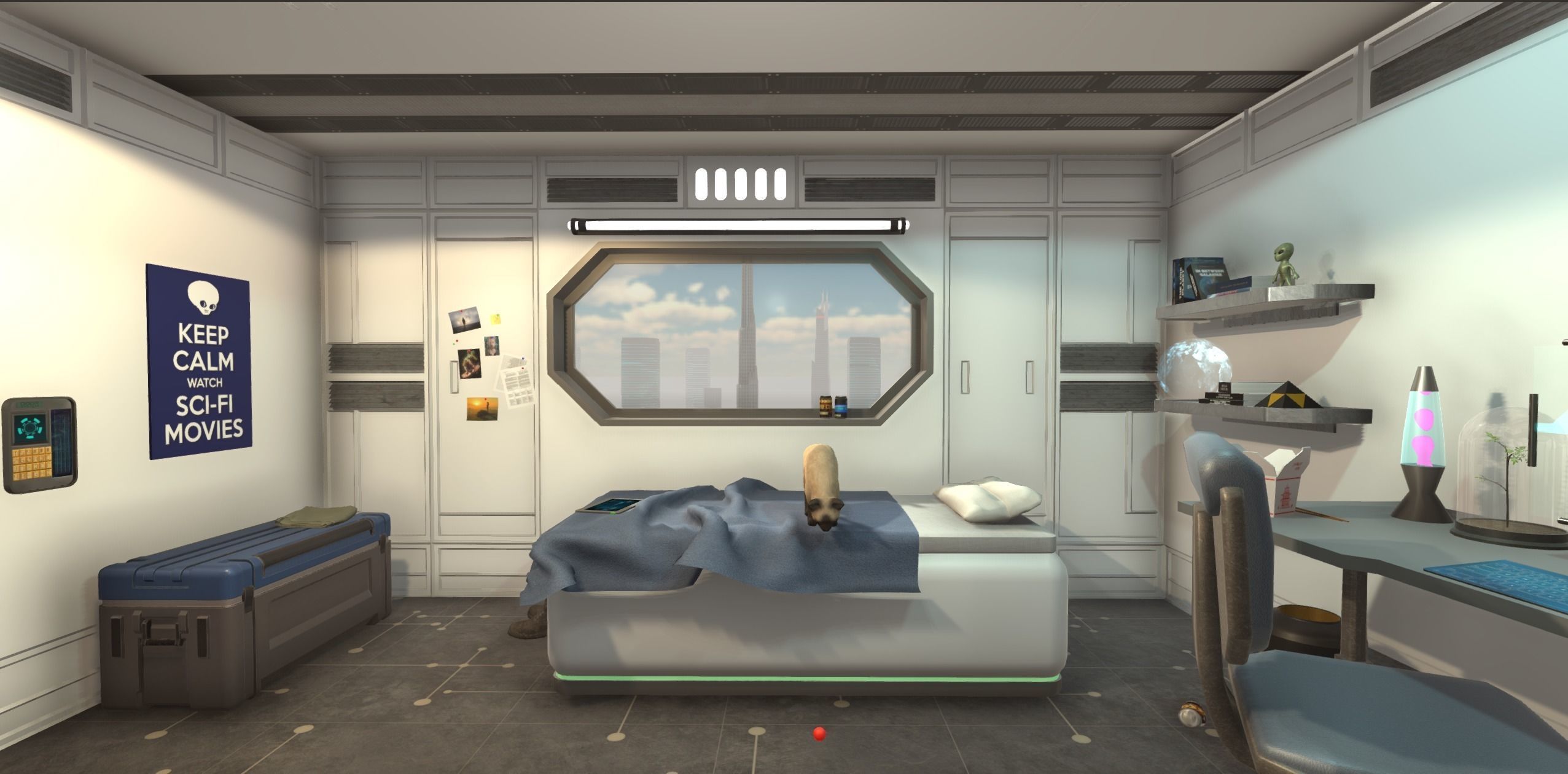 Sci-Fi Room Low-poly 3D model_1