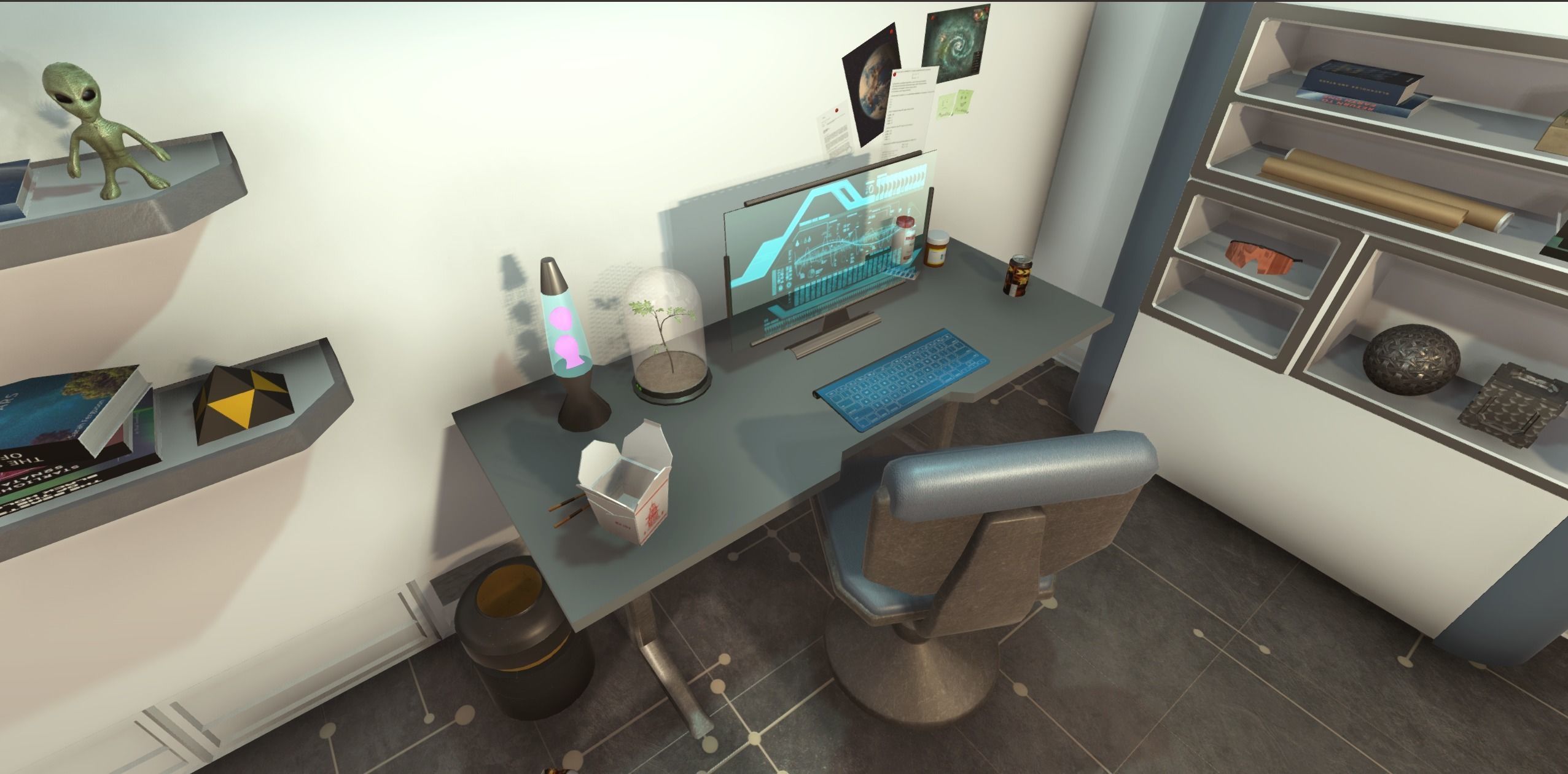 Sci-Fi Room Low-poly 3D model_4
