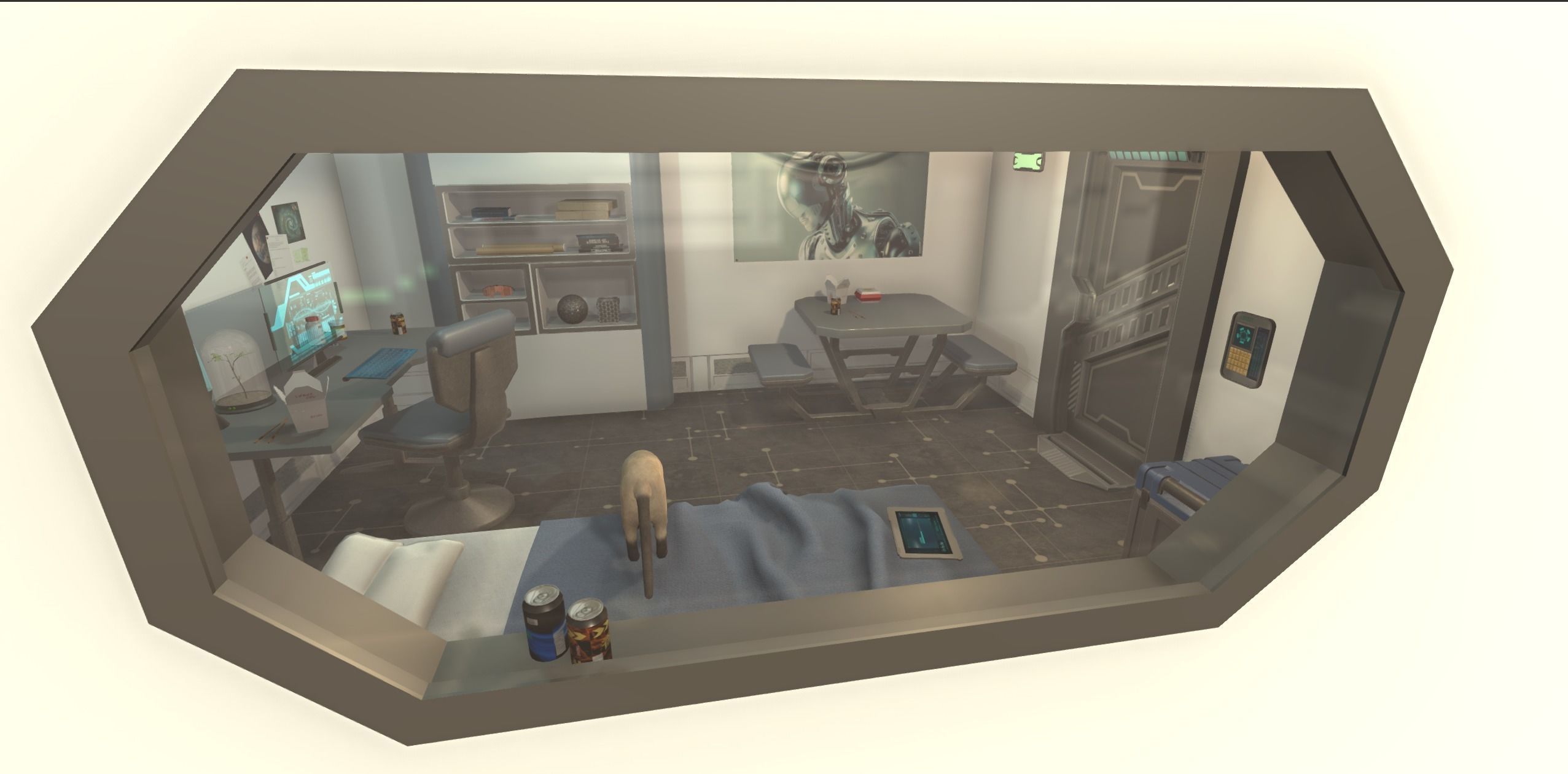 Sci-Fi Room Low-poly 3D model_11