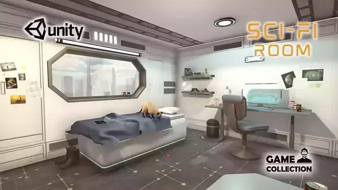 Sci-Fi Room Low-poly 3D model