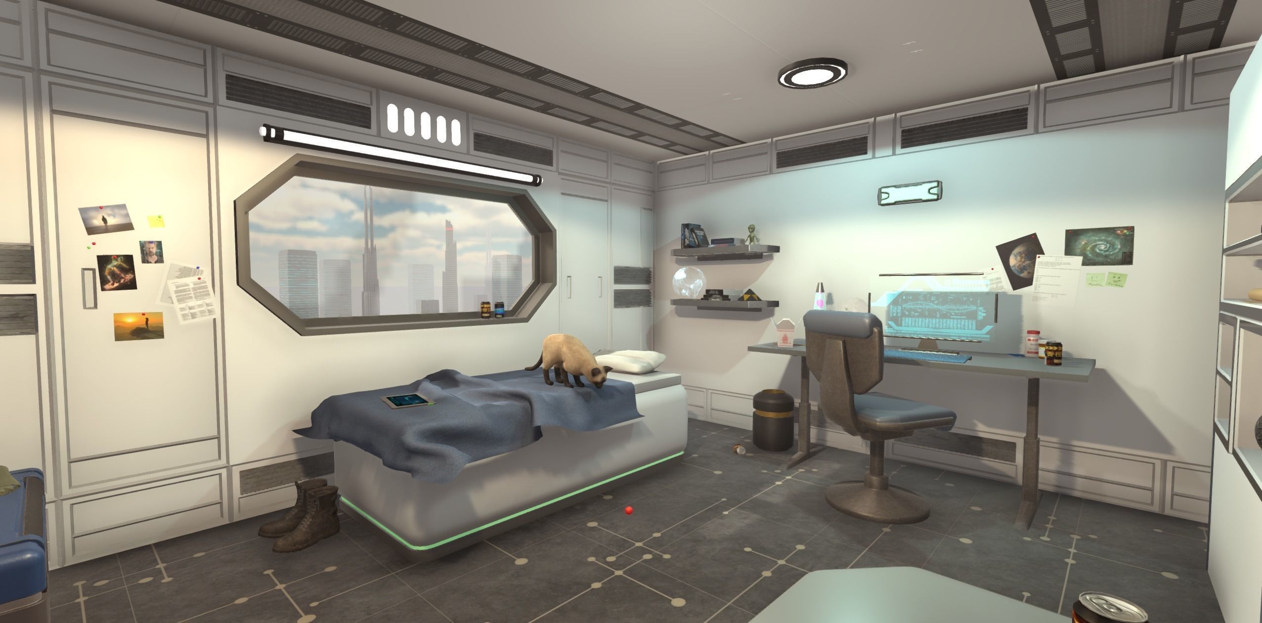 Sci-Fi Room Low-poly 3D model_2