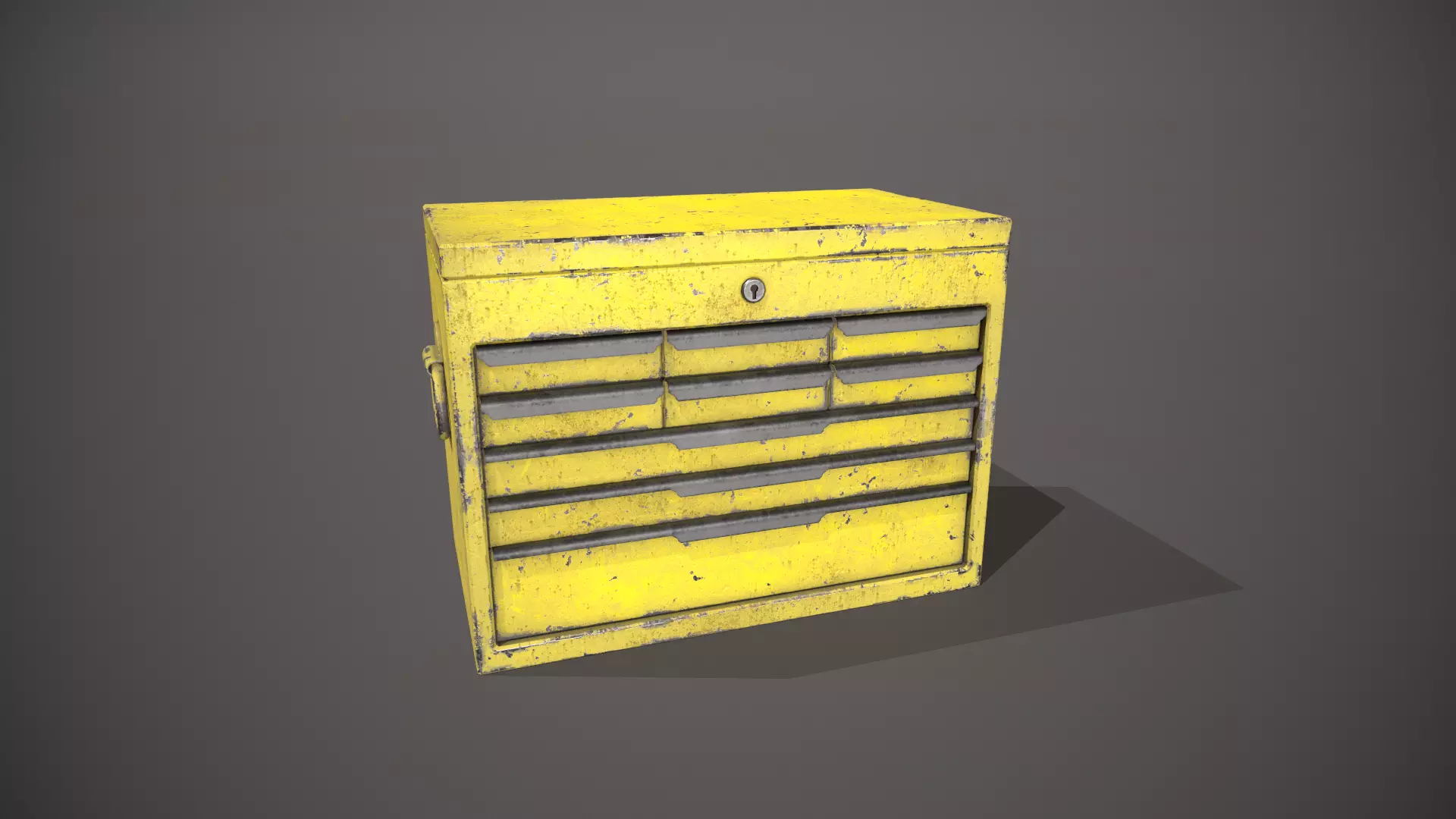 Yellow Tool Chest Low-poly 3D model_0