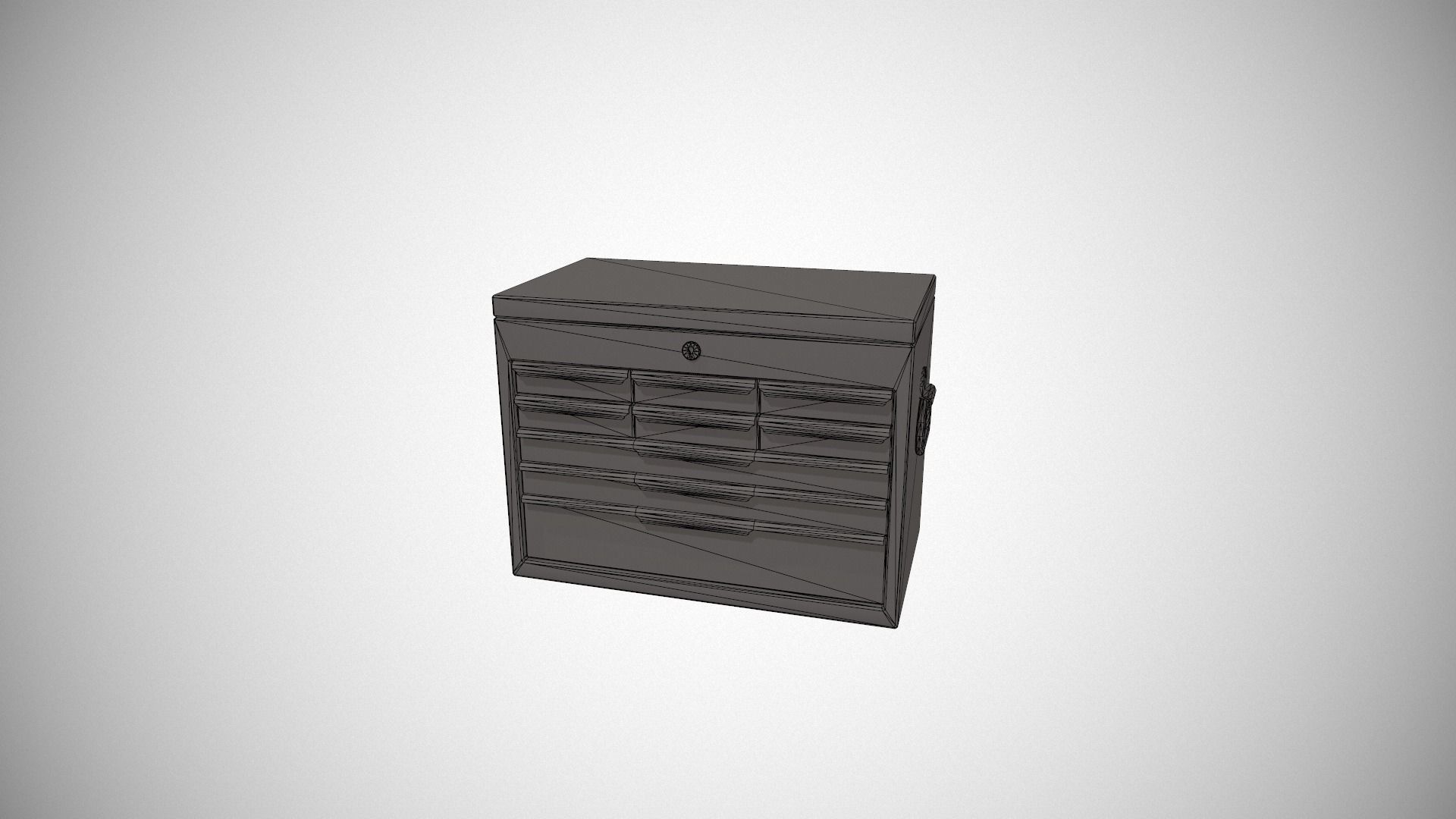 Yellow Tool Chest Low-poly 3D model_12