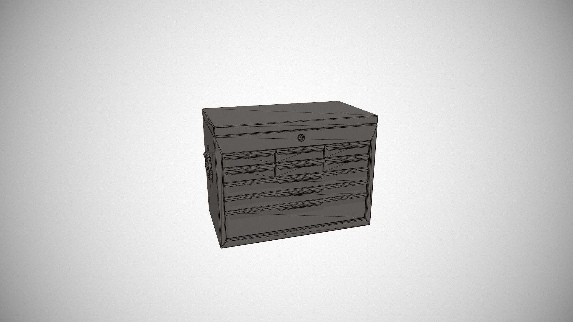 Yellow Tool Chest Low-poly 3D model_13