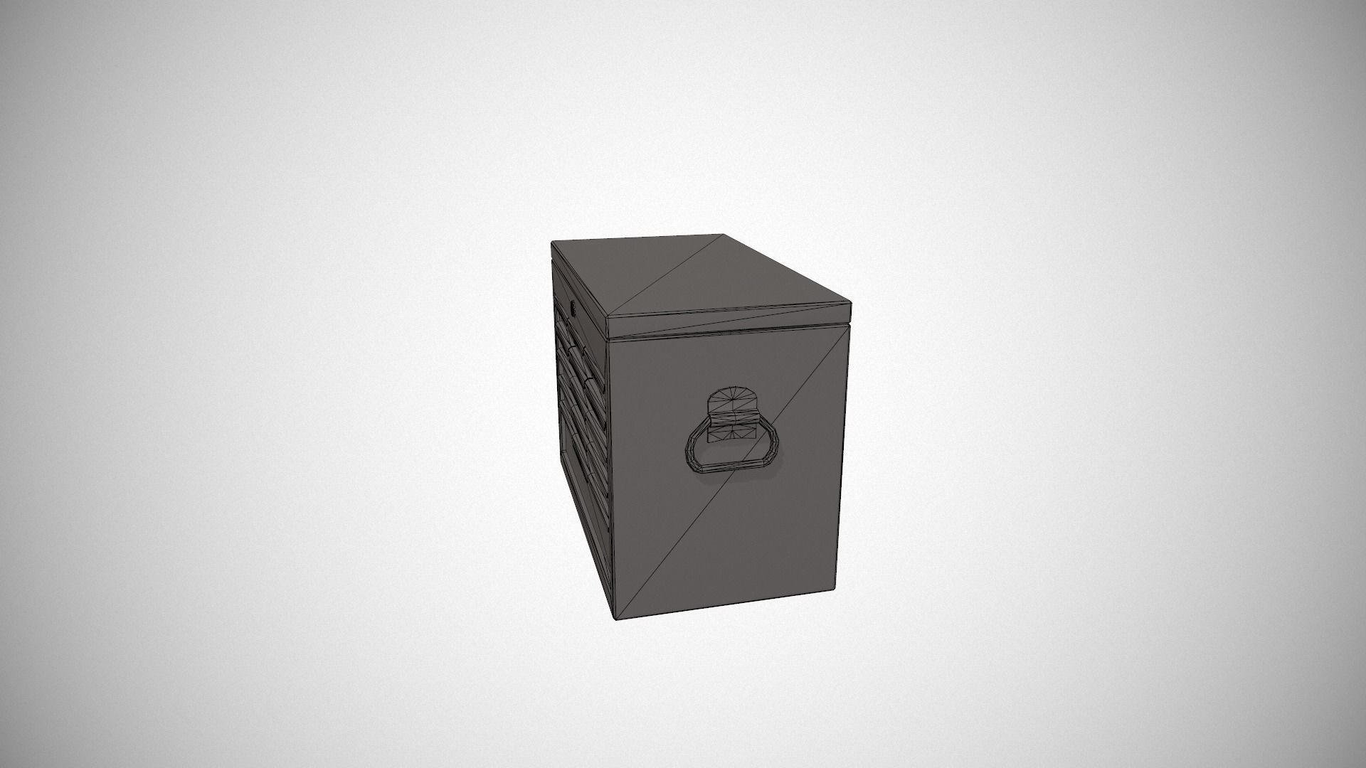 Yellow Tool Chest Low-poly 3D model_21