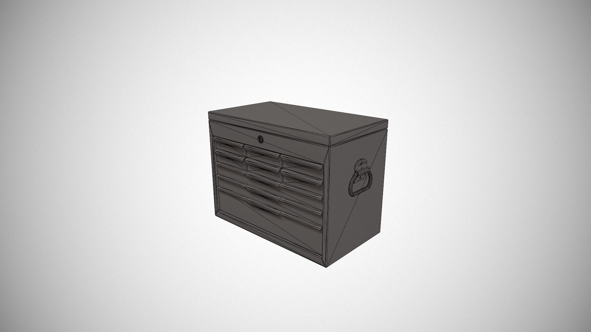 Yellow Tool Chest Low-poly 3D model_22