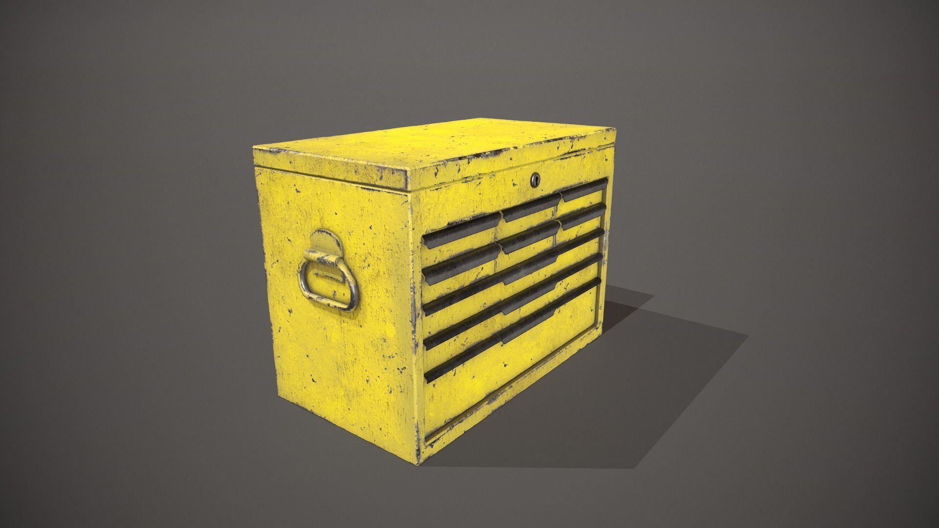 Yellow Tool Chest Low-poly 3D model_1