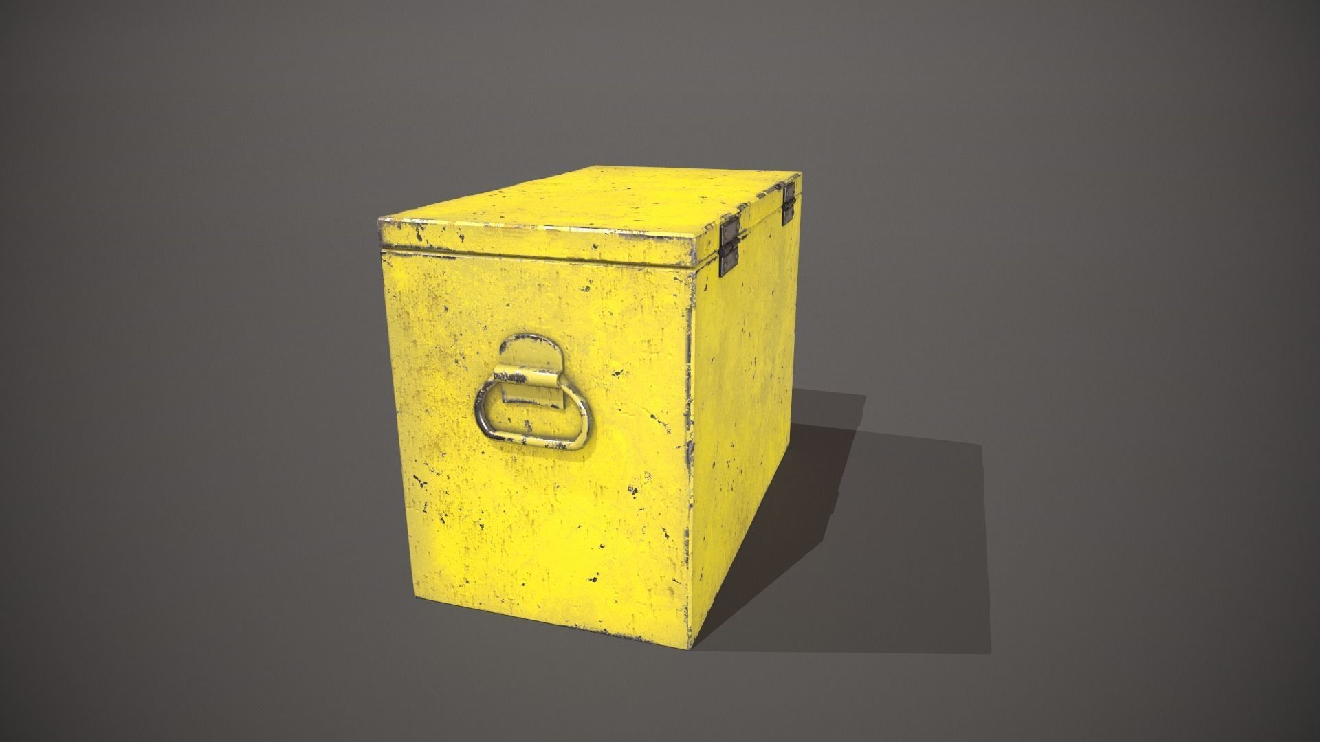 Yellow Tool Chest Low-poly 3D model_7