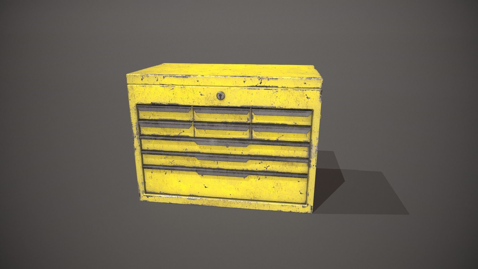 Yellow Tool Chest Low-poly 3D model_10