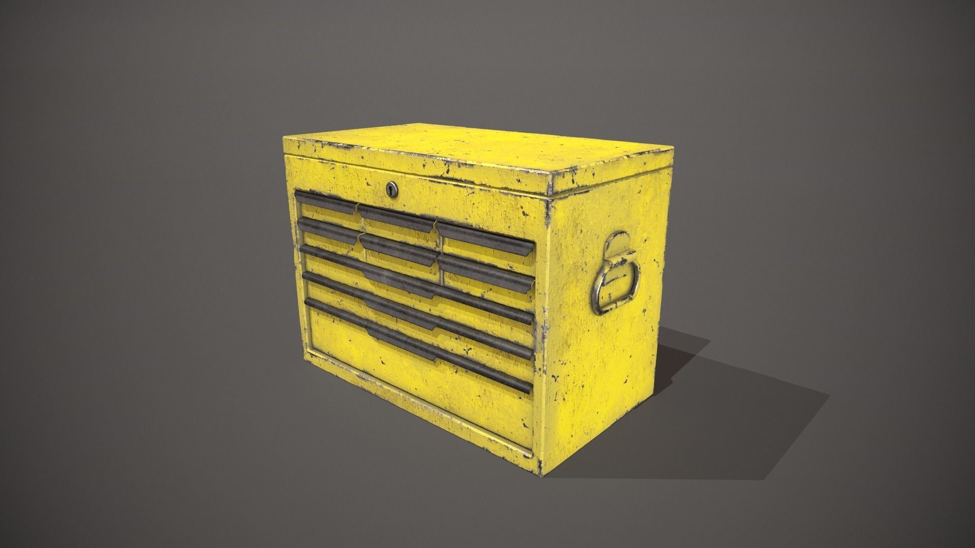 Yellow Tool Chest Low-poly 3D model_9