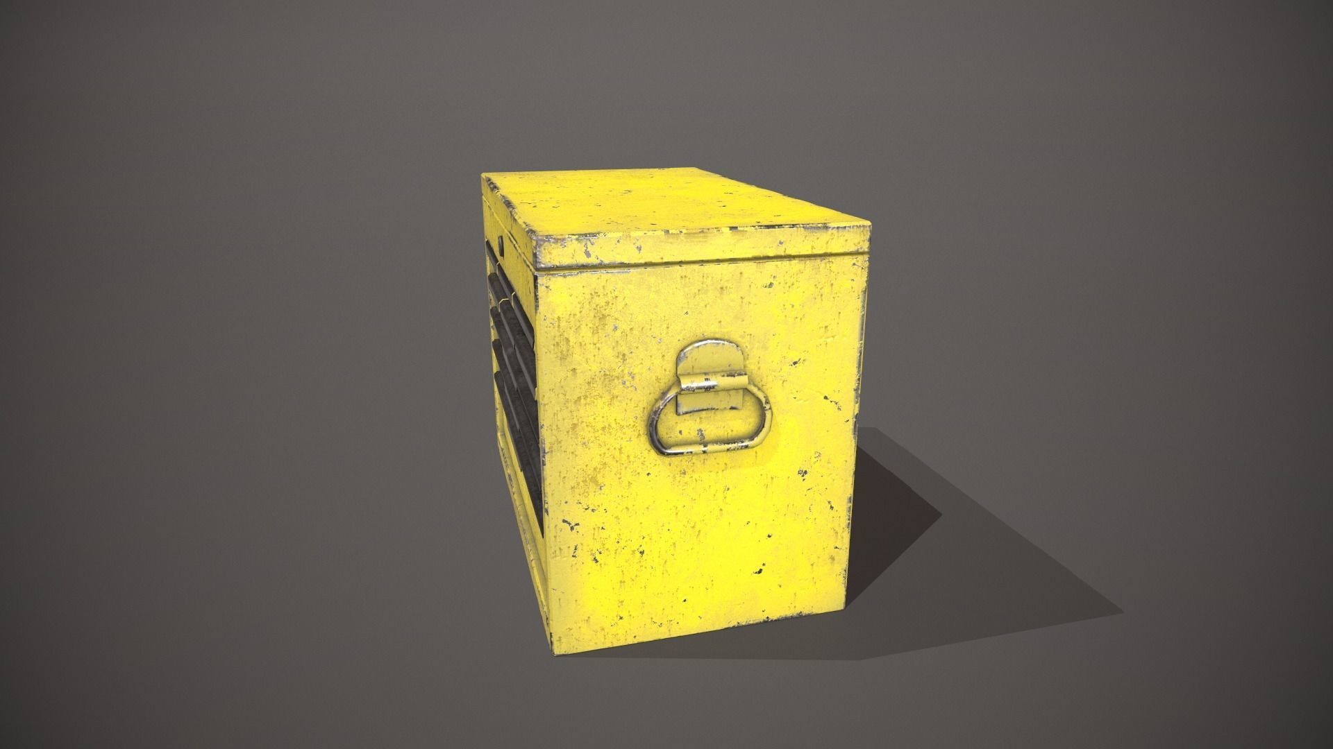 Yellow Tool Chest Low-poly 3D model_8
