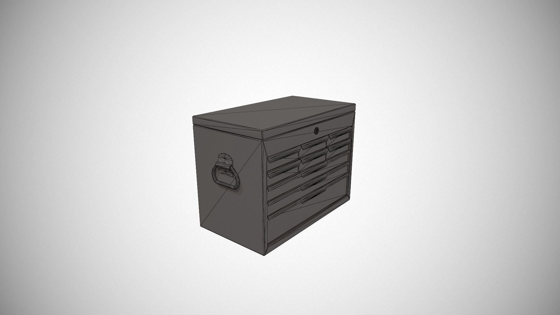 Yellow Tool Chest Low-poly 3D model_14